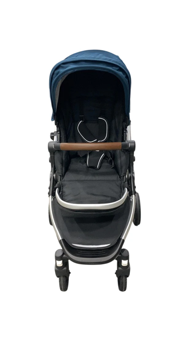 Mockingbird Single 2.0 Stroller, 2025, Sea, Silver With Penny Leather, Watercolor Drops - Image 4