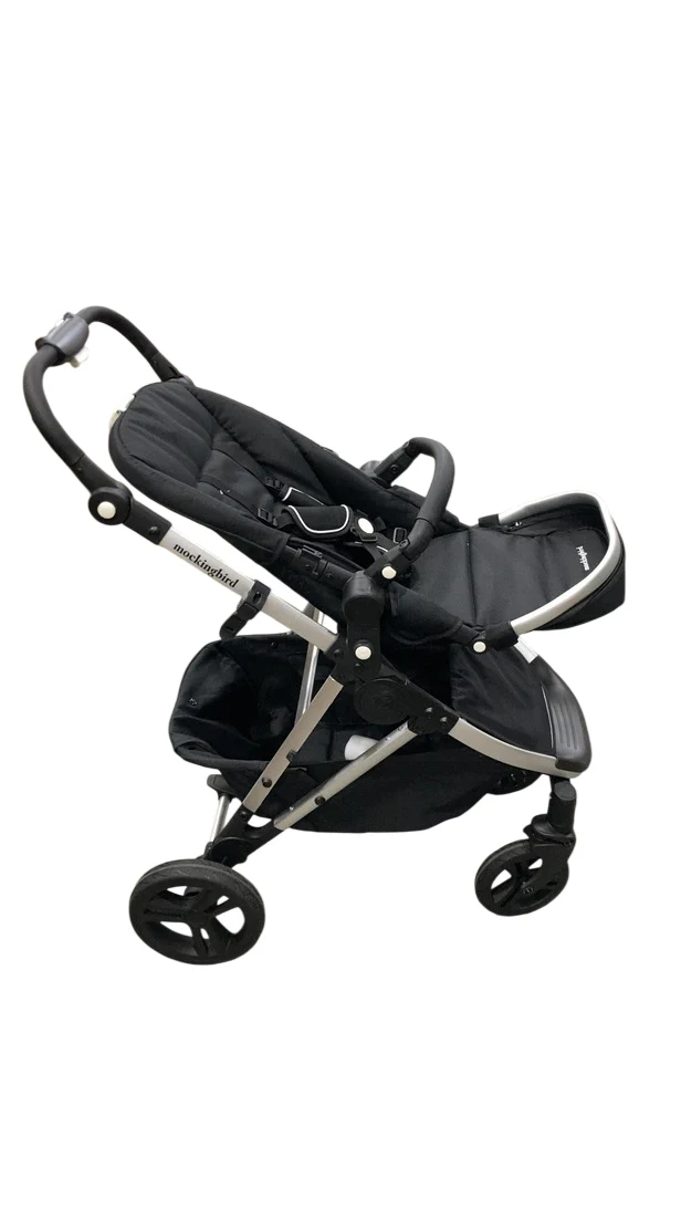 Mockingbird Single 2.0 Stroller, Silver With Black Leather, No Canopy, No Canopy, 2025 - Image 2
