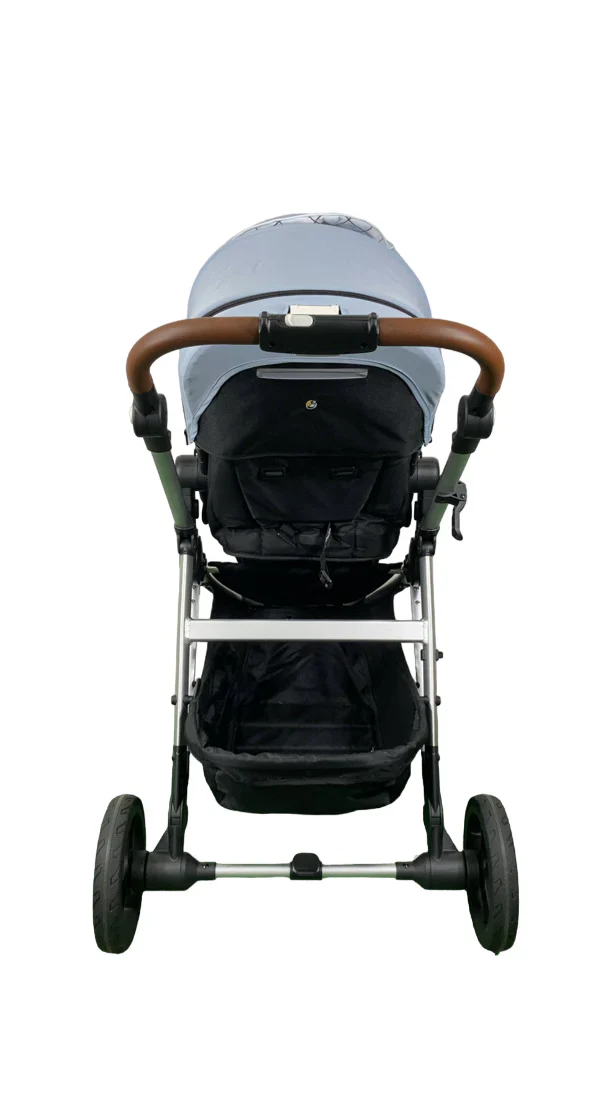 Mockingbird Single 2.0 Stroller, Sky, Windowpane, Silver With Penny Leather, 2024 - Image 5