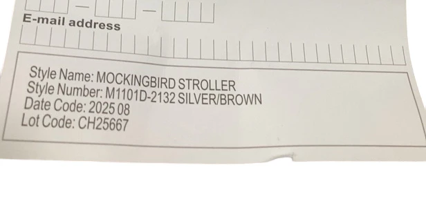 Mockingbird Single Stroller, 2023, Black, Silver With Penny Leather, Windowpane - Image 5