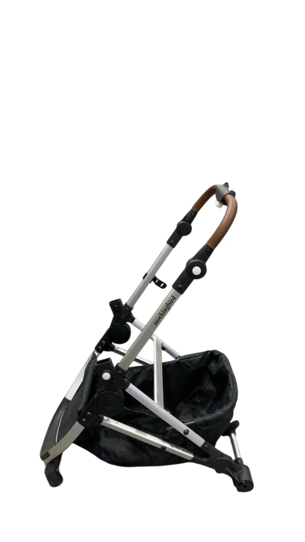 Mockingbird Single Stroller Frame, 2.0, 2025, Silver With Penny Leather - Image 2
