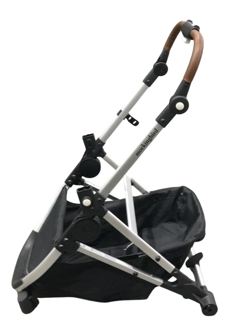 Mockingbird Single Stroller Frame, 2.0, 2025, Silver With Penny Leather