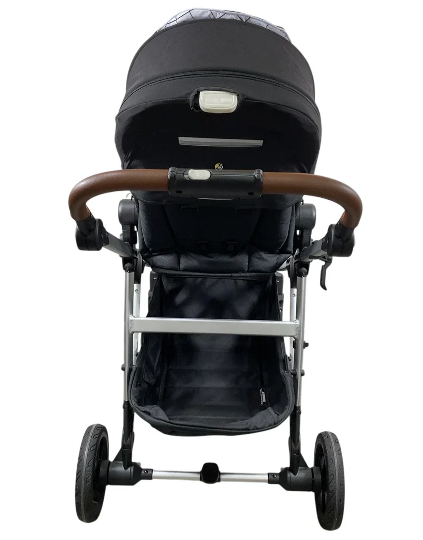 Mockingbird Single to Double 2.0 Stroller, 2024, Black, Silver With Penny Leather, Windowpane - Image 4