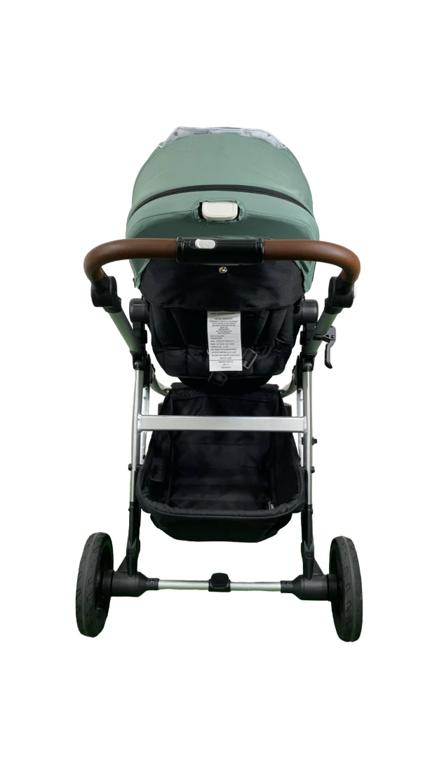 Mockingbird Single to Double 2.0 Stroller, 2024, Sage, Silver With Penny Leather, Watercolor Drops - Image 7