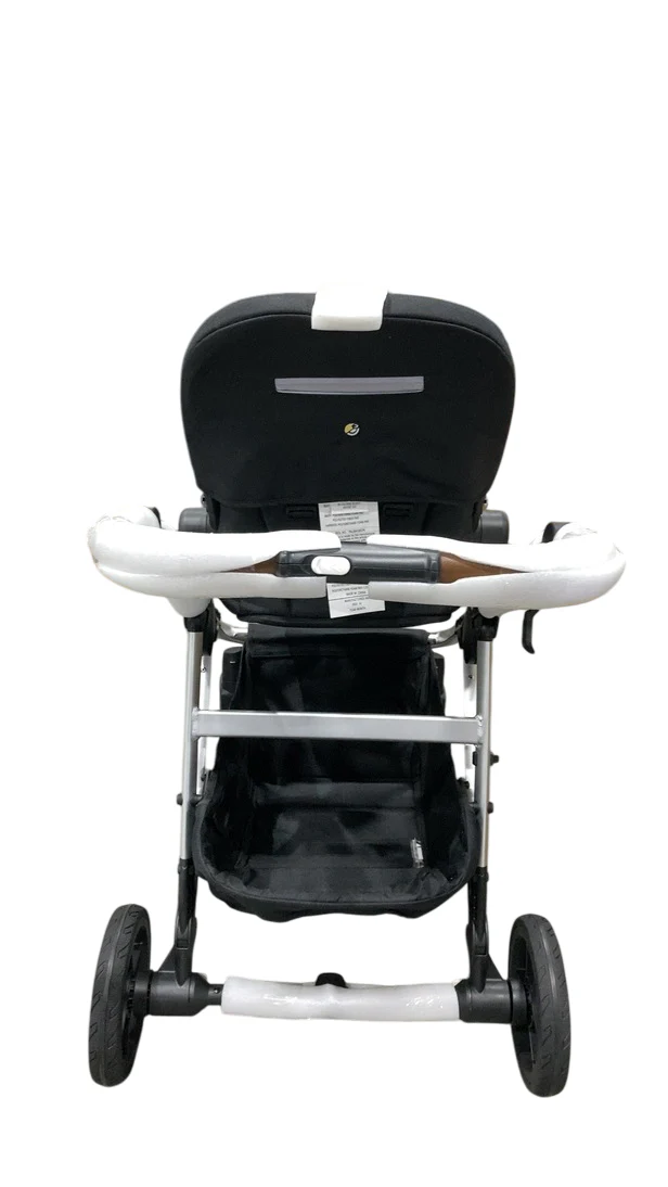 Mockingbird Single to Double 2.0 Stroller, 2025, Black, Silver With Black Leather, Watercolor Drops - Image 4
