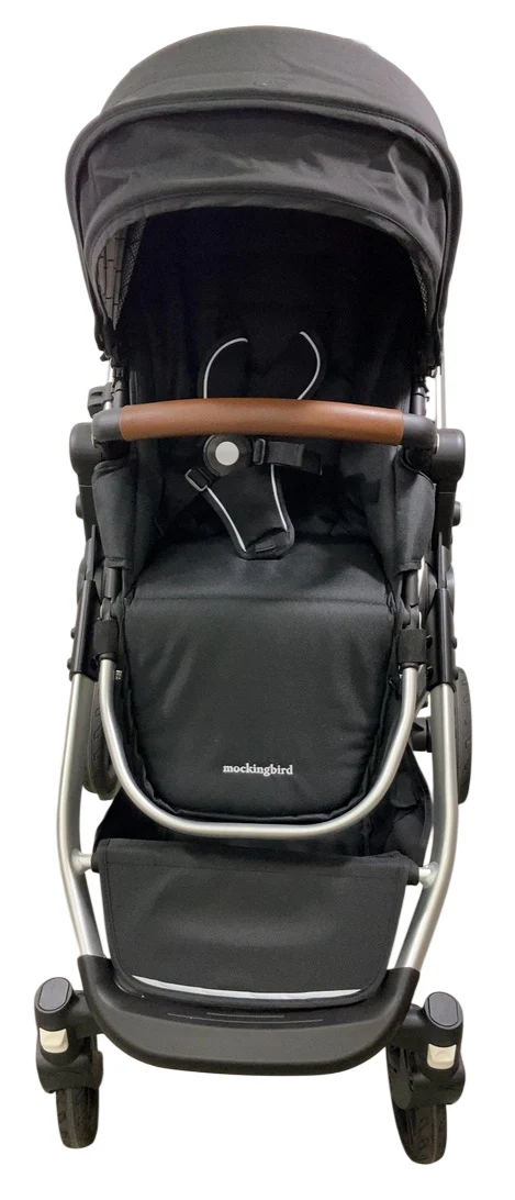 Mockingbird Single to Double 2.0 Stroller, 2025, Black, Silver With Penny Leather, Windowpane - Image 5