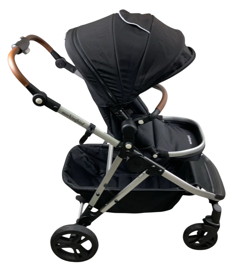 Mockingbird Single to Double 2.0 Stroller, 2025, Black, Silver With Penny Leather, Windowpane - Image 3