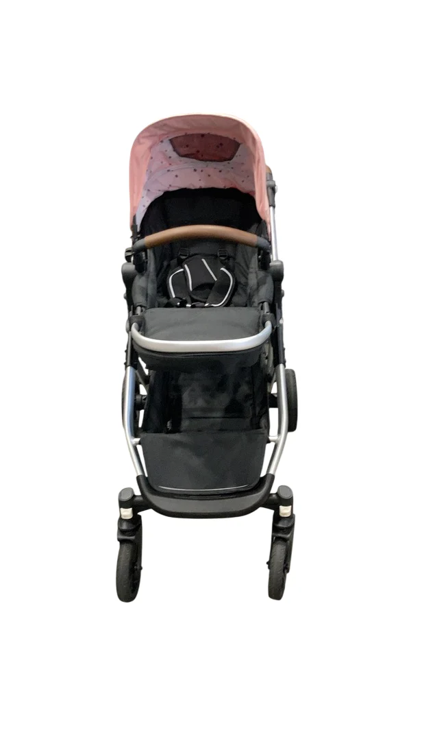 Mockingbird Single to Double 2.0 Stroller, 2025, Bloom, Silver With Penny Leather, Watercolor Drops - Image 3