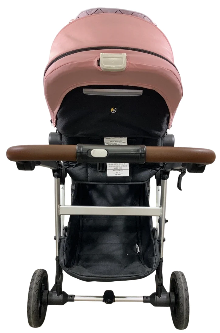 Mockingbird Single to Double 2.0 Stroller, 2025, Bloom, Silver With Penny Leather, Windowpane - Image 7