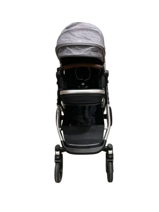 Mockingbird Single to Double 2.0 Stroller, 2025, Heather grey, Night Stars, Silver With Penny Leather