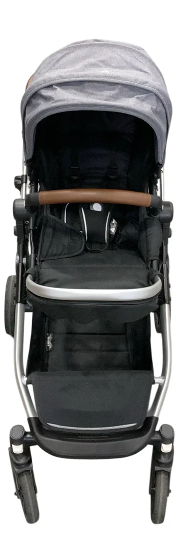 Mockingbird Single to Double 2.0 Stroller, 2025, Heather grey, Silver With Penny Leather, Solid Grey