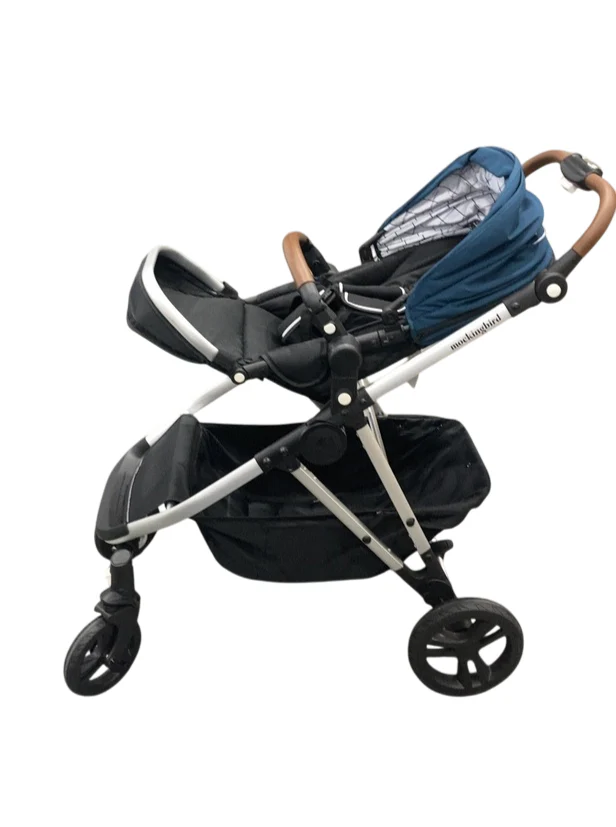 Mockingbird Single to Double 2.0 Stroller, 2025, Sea, Silver With Penny Leather, Windowpane - Image 4