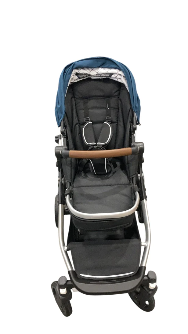 Mockingbird Single to Double 2.0 Stroller, 2025, Sea, Silver With Penny Leather, Windowpane - Image 6