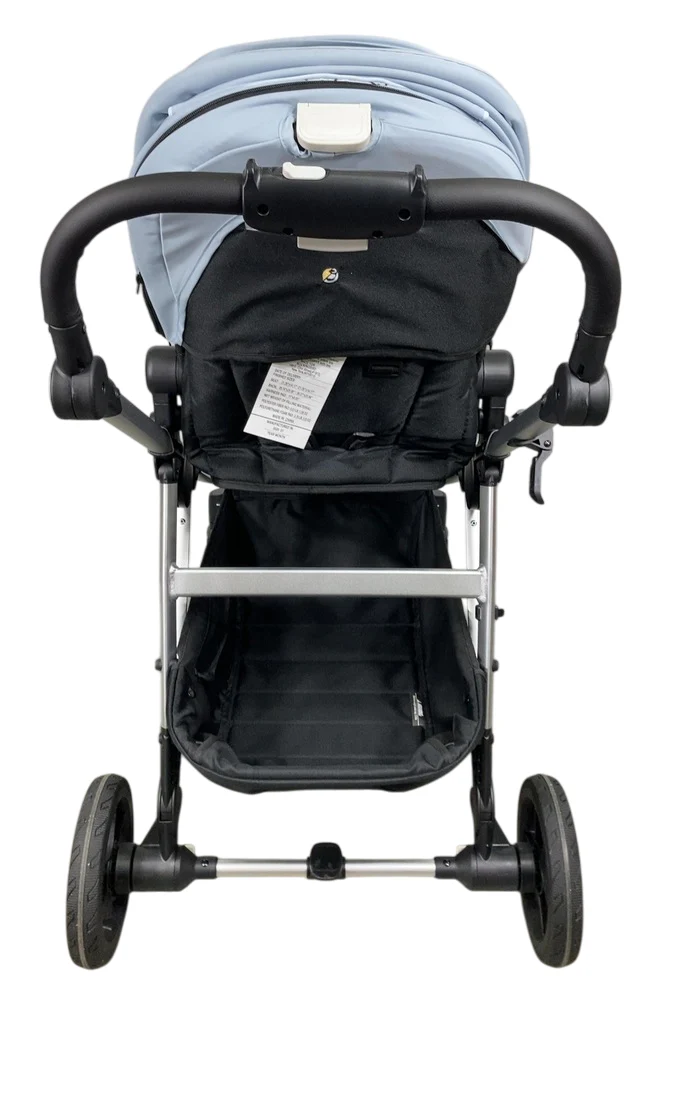 Mockingbird Single to Double 2.0 Stroller, 2025, Silver With Black Leather, Sky, Windowpane - Image 3