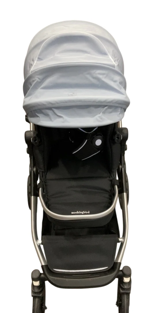 Mockingbird Single to Double 2.0 Stroller, 2025, Silver With Penny Leather, Sky, Watercolor Drops - Image 3