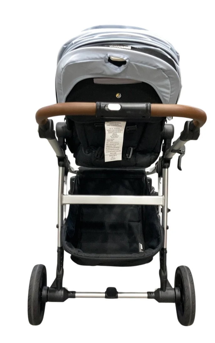 Mockingbird Single to Double 2.0 Stroller, 2025, Silver With Penny Leather, Sky, Watercolor Drops - Image 5