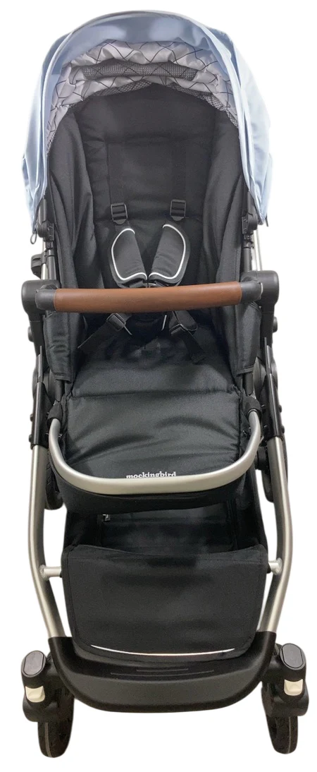 Mockingbird Single to Double 2.0 Stroller, Sky, Windowpane, Silver With Penny Leather, 2025 - Image 3