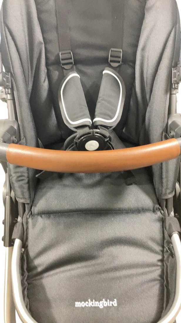 Mockingbird Single to Double 2.0 Stroller, Sky, Windowpane, Silver With Penny Leather, 2025 - Image 6