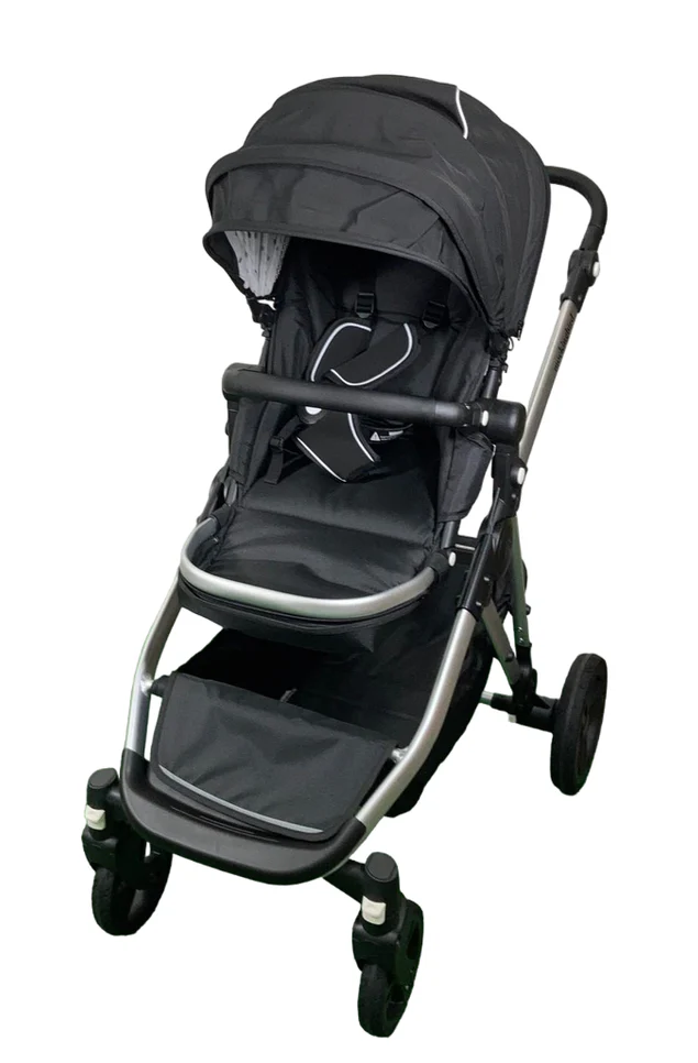 Mockingbird Single to Double 2.0 Stroller, Black, Watercolor Drops, Silver With Black Leather, 2025