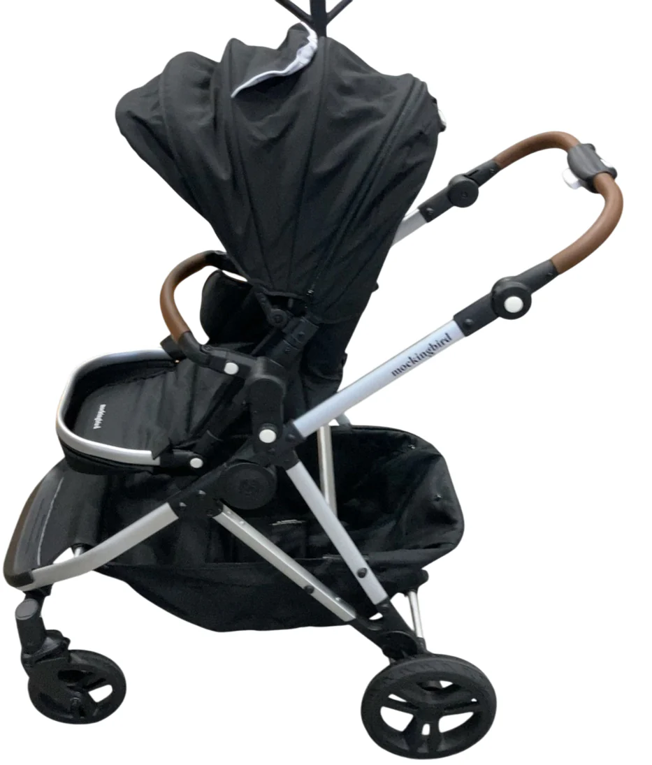 Mockingbird Single to Double 2.0 Stroller, Black, Windowpane, Silver With Penny Leather, 2025 - Image 4