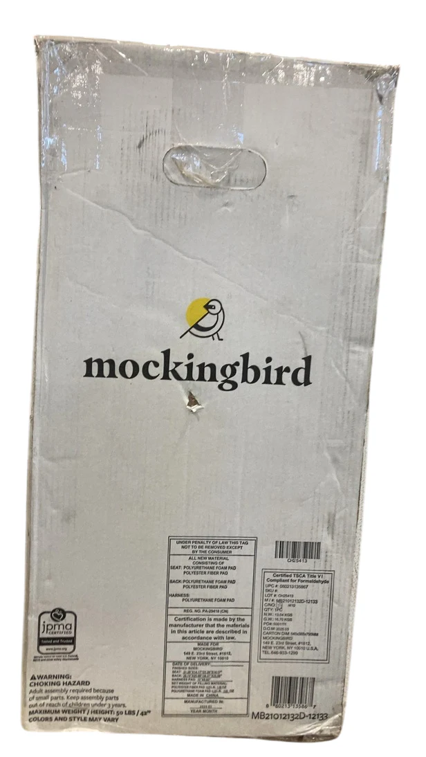 Mockingbird Single to Double 2.0 Stroller, Black, Windowpane, Silver With Penny Leather, 2025 - Image 3
