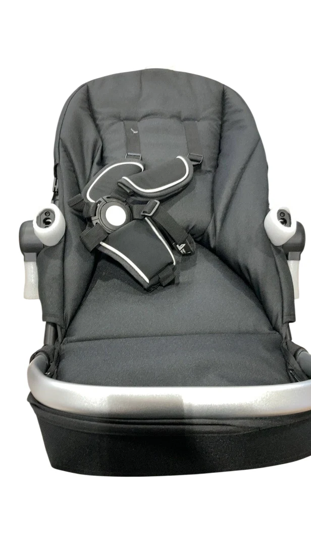 Mockingbird Single to Double 2.0 Stroller, Black, Windowpane, Silver With Penny Leather, 2025 - Image 2
