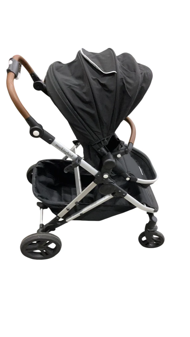 Mockingbird Single to Double 2.0 Stroller, Black, Windowpane, Silver With Penny Leather, 2025 - Image 2