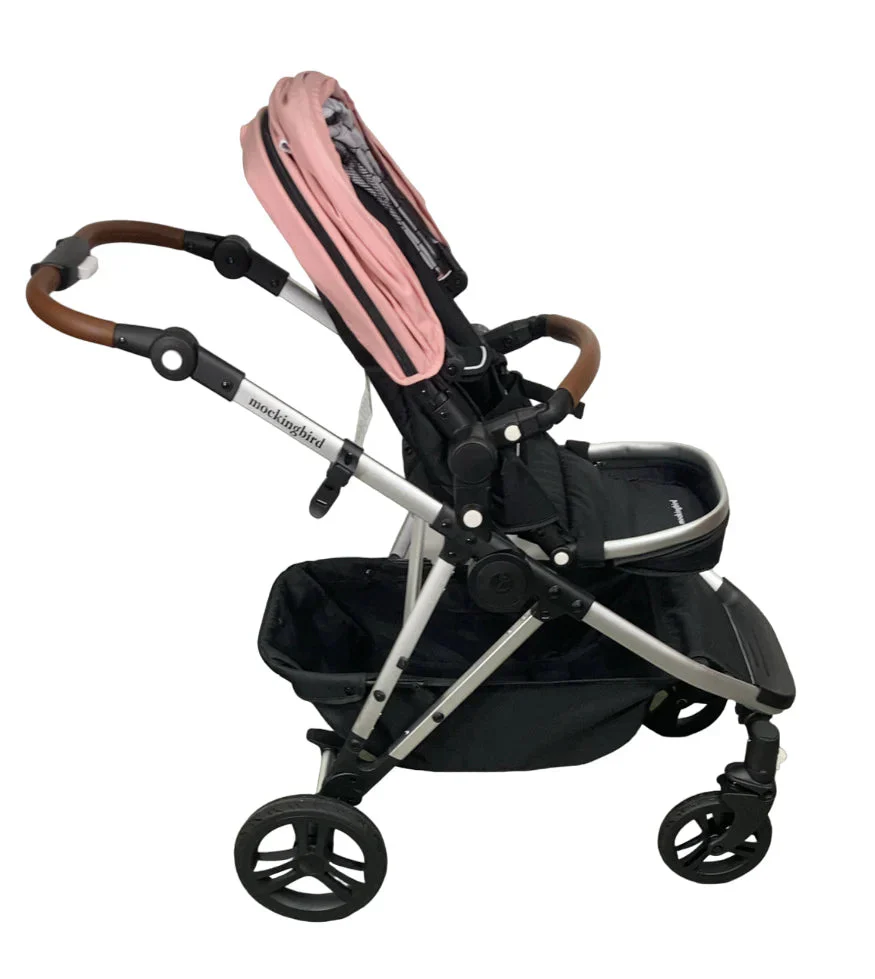 Mockingbird Single to Double 2.0 Stroller, Bloom, Windowpane, Silver With Penny Leather, 2025 - Image 2