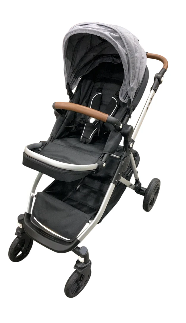 Mockingbird Single to Double 2.0 Stroller, Heather grey, Silver With Penny Leather, 2025, Solid Grey