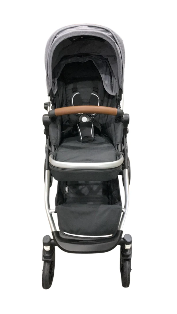 Mockingbird Single to Double 2.0 Stroller, Heather grey, Silver With Penny Leather, 2025, Solid Grey - Image 3