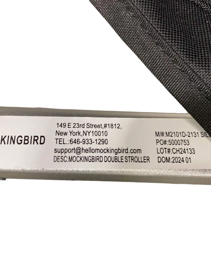 Mockingbird Single to Double 2.0 Stroller, Silver with Black Leather, Windowpane, Black, 2024 - Image 10