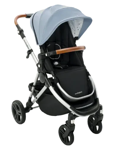 Mockingbird Single to Double 2.0 Stroller, Sky, Watercolor Drops, Silver With Penny Leather, 2025
