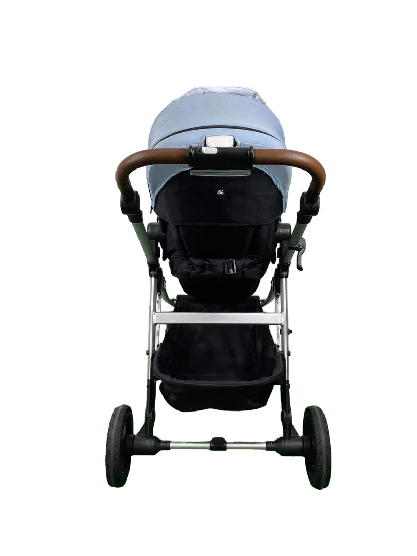 Mockingbird Single to Double 2.0 Stroller, Sky, Watercolor Drops, Silver With Penny Leather, 2025 - Image 5