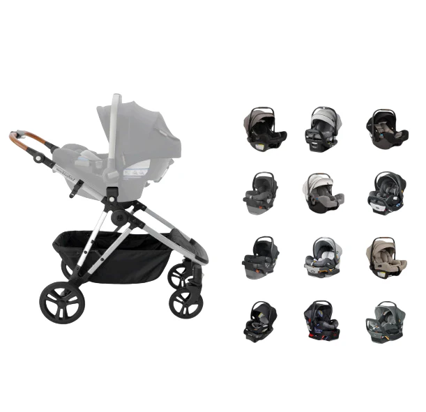 Mockingbird Single to Double 3.0 Stroller, 2025, Black Windowpane, Charcoal with Penny Leather - Image 5
