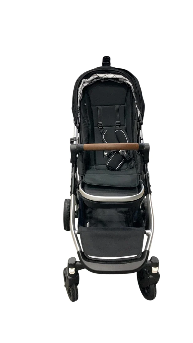 Mockingbird Single to Double 3.0 Stroller, 2025, Black Windowpane, Silver with Penny Leather - Image 5