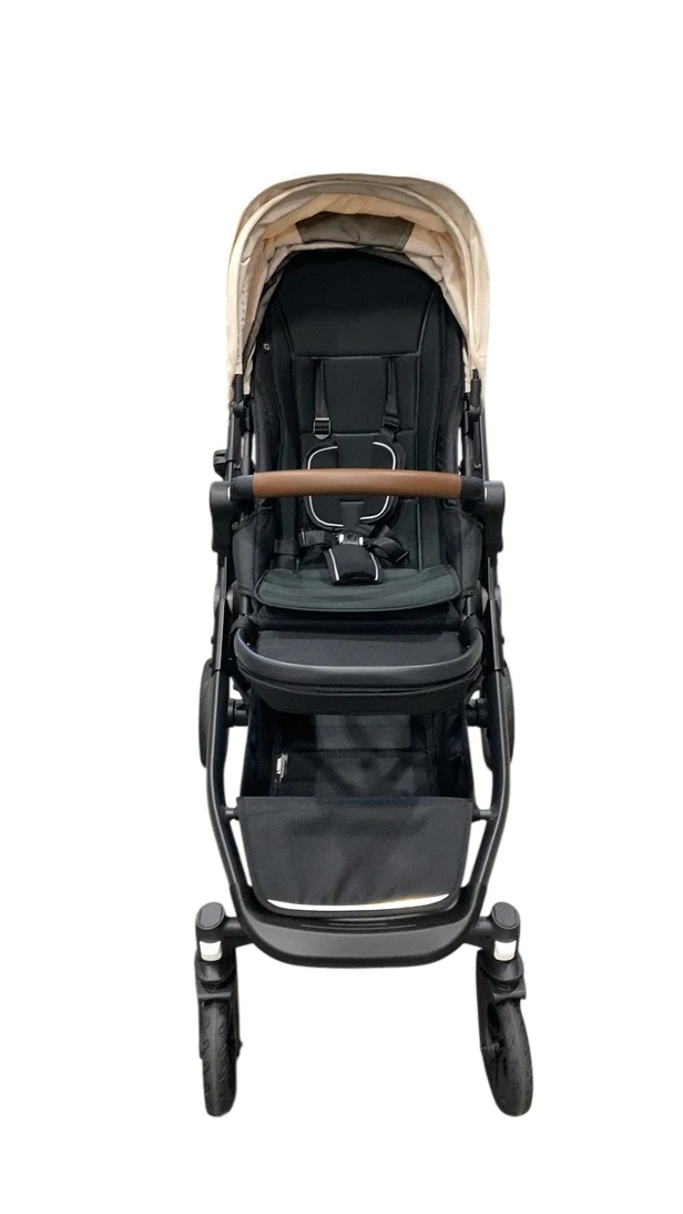Mockingbird Single to Double 3.0 Stroller, 2025, Charcoal with Penny Leather, Oat - Image 3