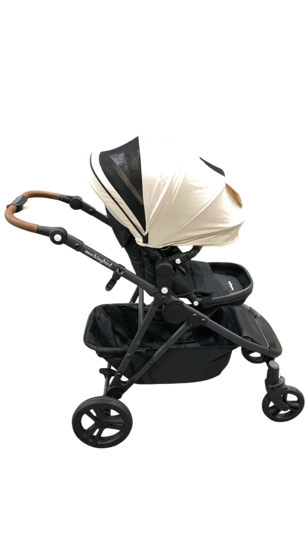 Mockingbird Single to Double 3.0 Stroller, 2025, Oat, Silver with Penny Leather - Image 2