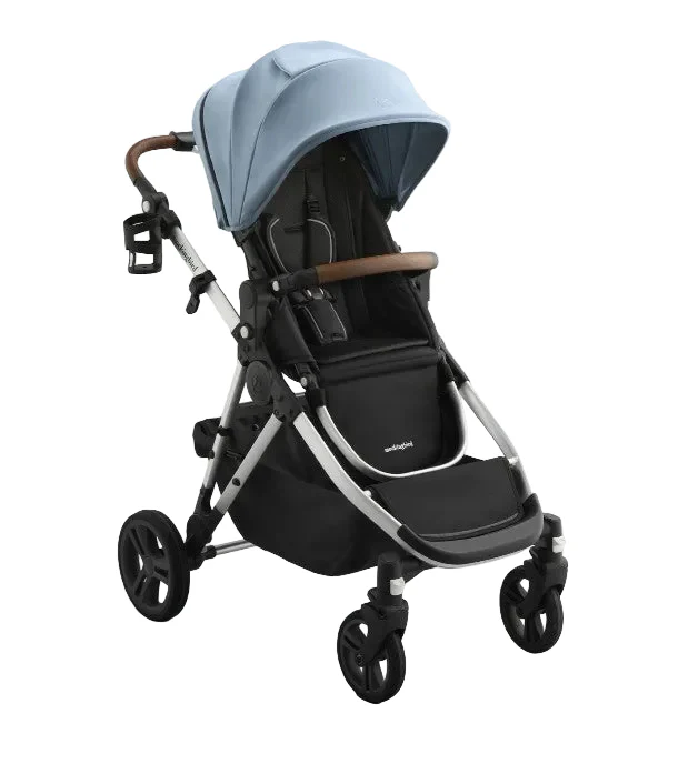 Mockingbird Single to Double 3.0 Stroller, 2025, Silver with Penny Leather, Stone Blue
