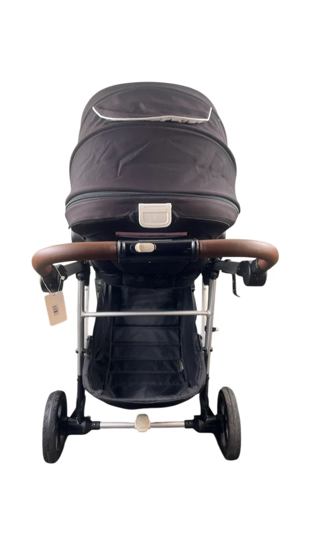 Mockingbird Single to Double Stroller, 2022, Black, Silver With Penny Leather, Watercolor Drops - Image 5