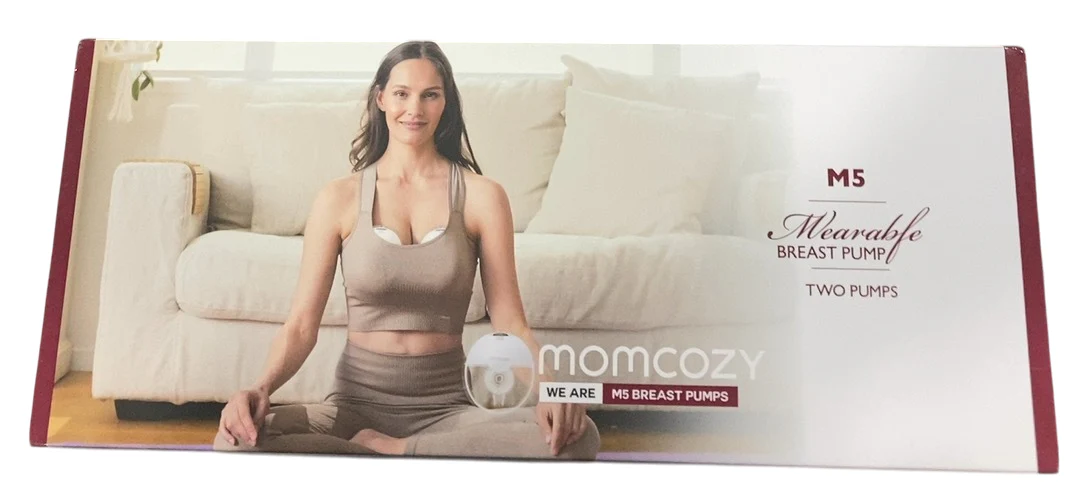 Momcozy All-in-one M5 Double Wearable Breast Pump, Cozy Red - Image 3