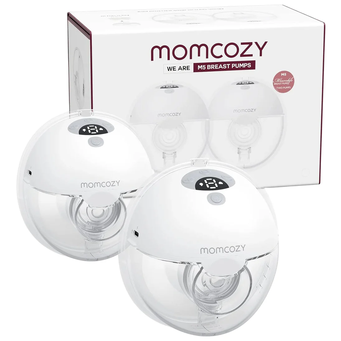 Momcozy All-in-one M5 Double Wearable Breast Pump, Quill Grey