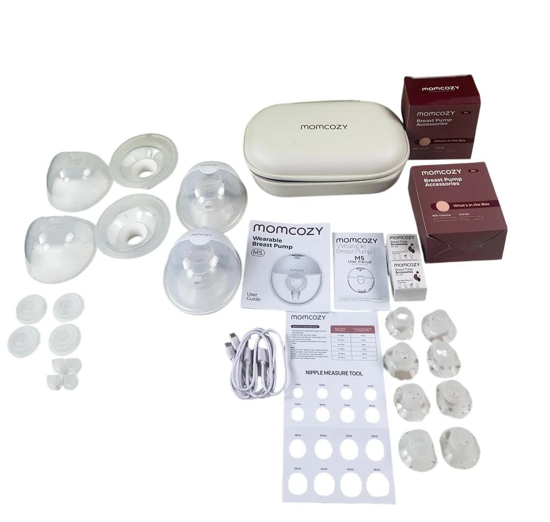 Momcozy All-in-one M5 Double Wearable Breast Pump, Quill Grey