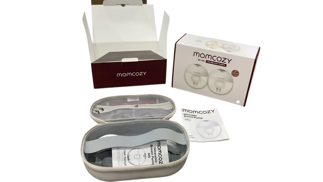 Momcozy All-in-one M5 Double Wearable Breast Pump, Quill Grey - Image 2