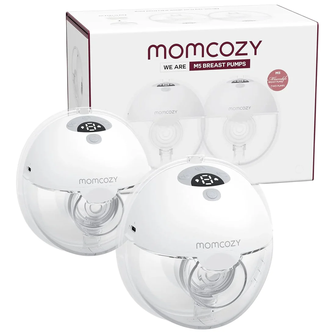 Momcozy All-in-one M5 Double Wearable Breast Pump, Quill Grey
