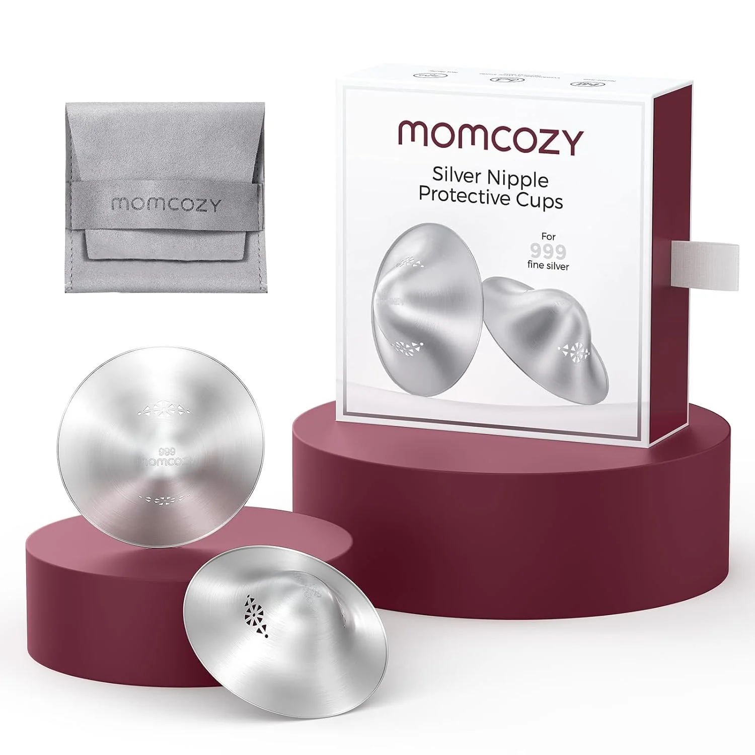 Momcozy Silver Nipple Shields, Regular