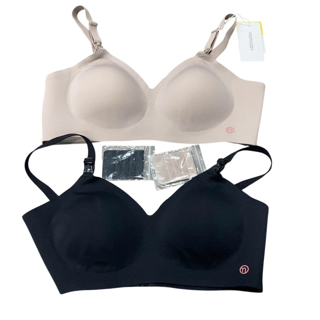 Momcozy Ultra Soft & Omni Maternity Nursing Bra (2 Pack), 2XL, Black/Brown - Image 2