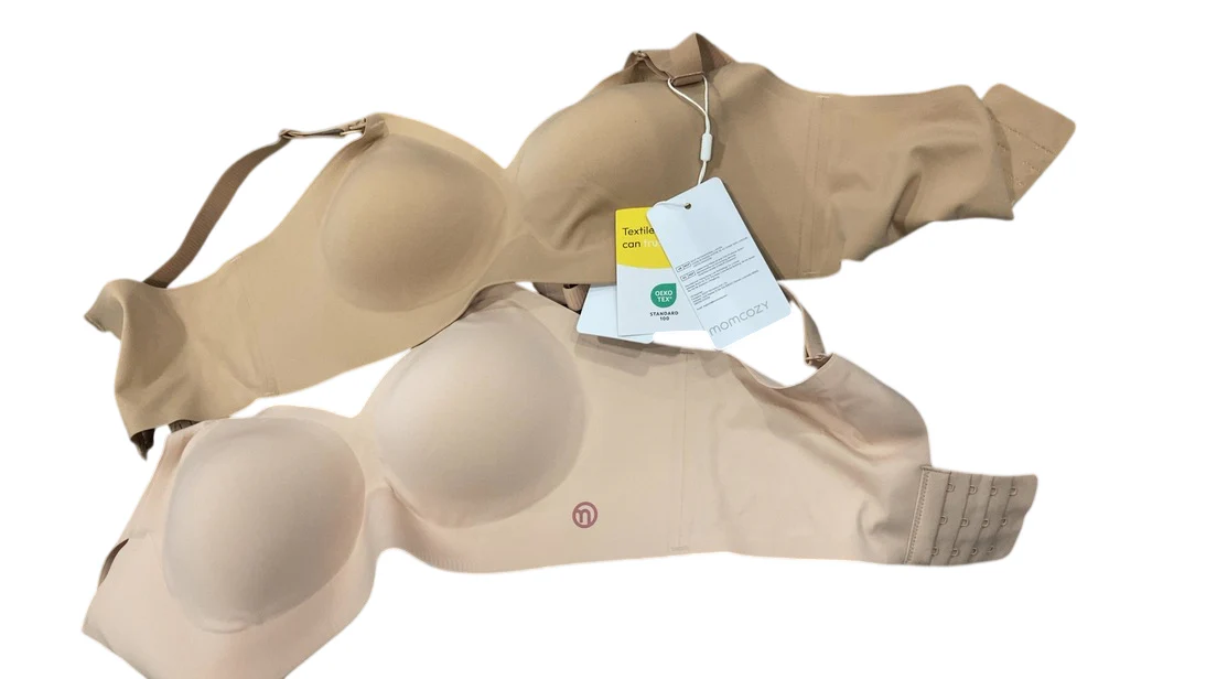 Momcozy Ultra Soft & Omni Maternity Nursing Bra (2 Pack), Large, Oyster Pink/Maple Sugar - Image 2