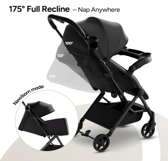 Mompush Lithe V2 Stroller, 2025, Black - Image 2