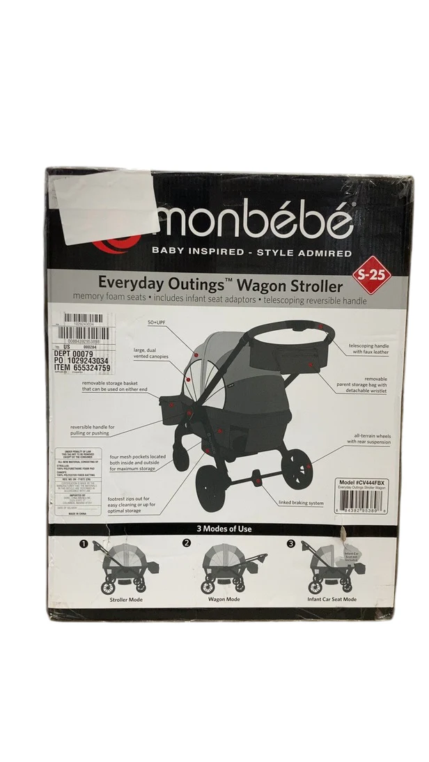 Monbebe Everyday Outings Wagon Stroller, Cobblestone Gray, 2025 - Image 3