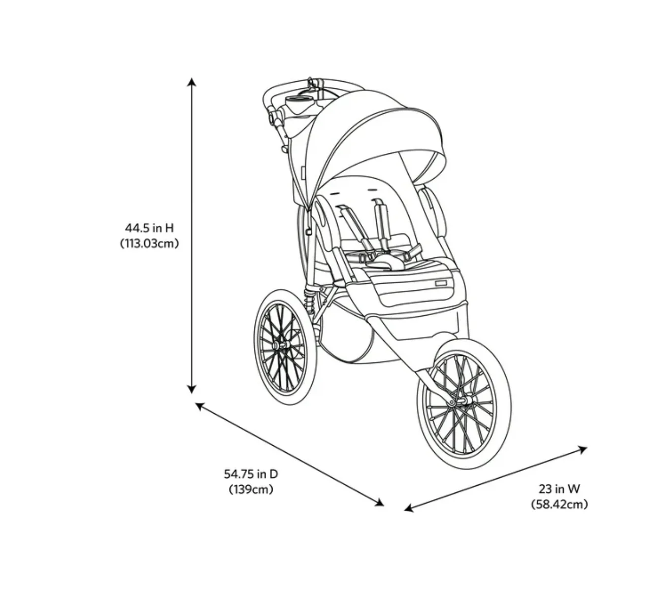 Monbebe Rebel Complete Jogging Travel System, Soho - Image 6